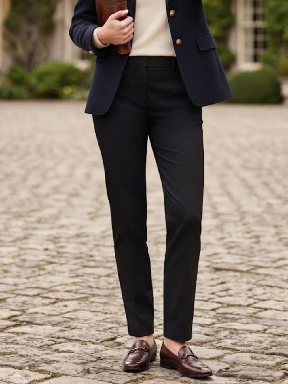 Atelier Luxe Classic Black Tailored Trousers Pants Size 6